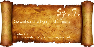 Szombathelyi Tímea névjegykártya